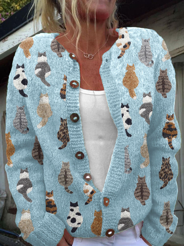 Nola | Cat Print Cardigan