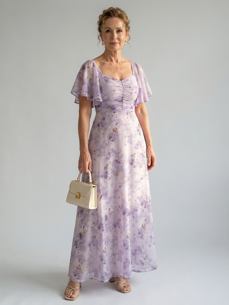 Vaelis |  Flutter Sleeve Midi Dress