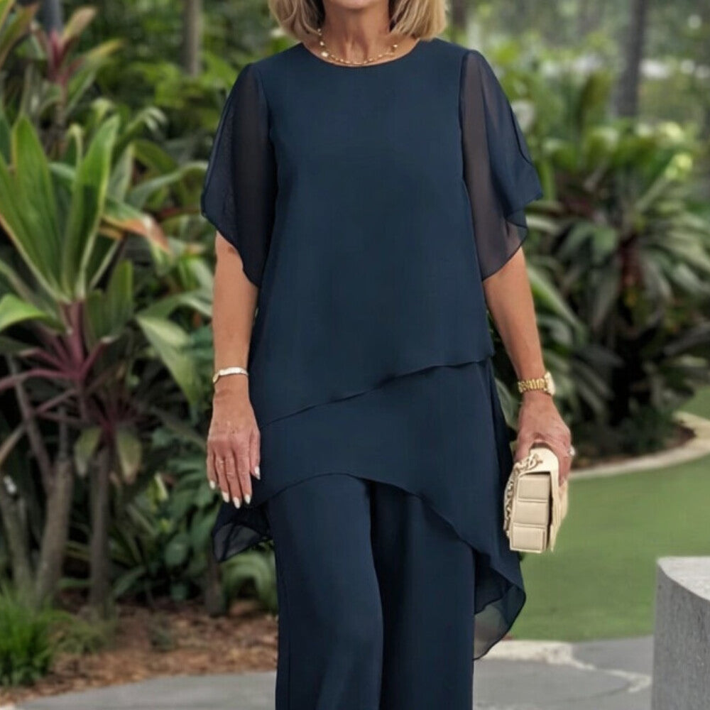 Herlene™ | Chic Asymmetric Top & Trouser Set
