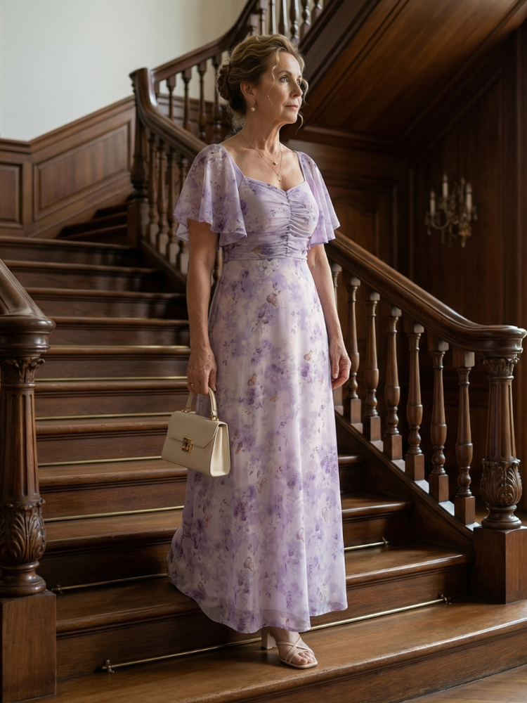 Vaelis |  Flutter Sleeve Midi Dress