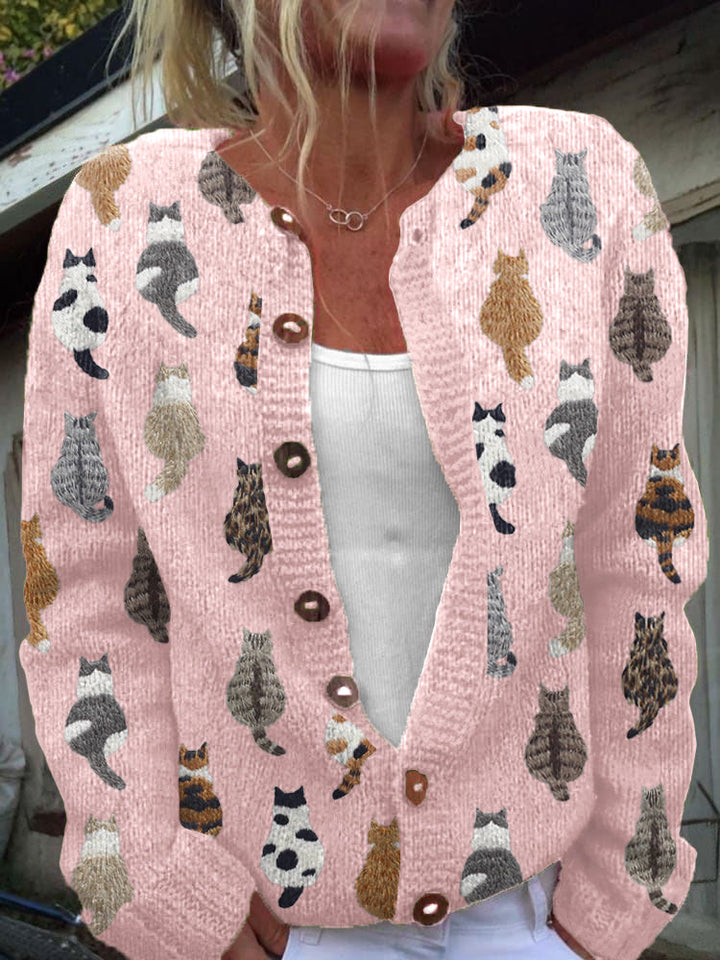 Nola | Cat Print Cardigan