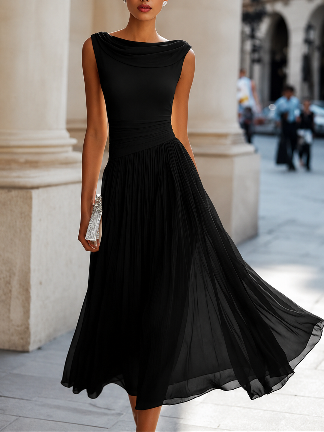 Natalia | Pleated Midi Dress