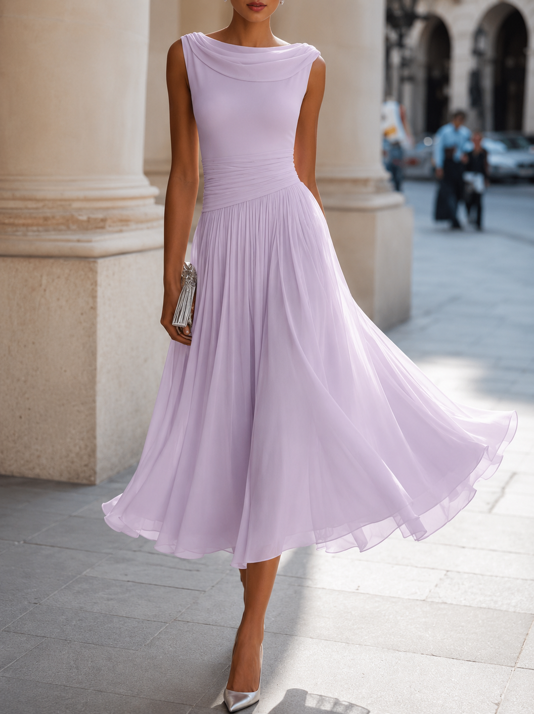 Natalia | Pleated Midi Dress