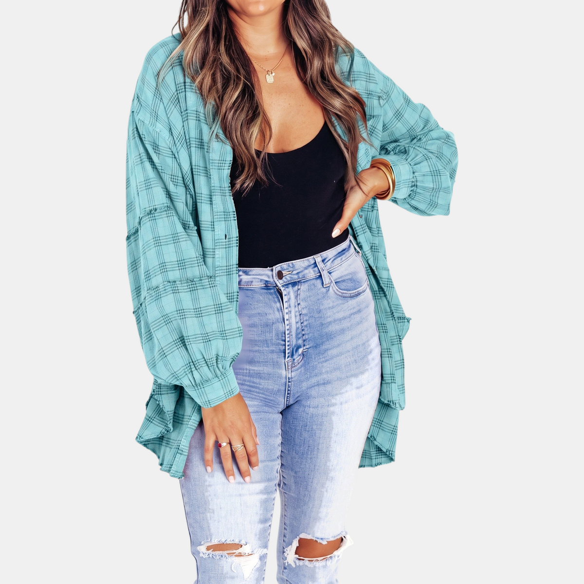 Mia | Oversized Flannel Shirt