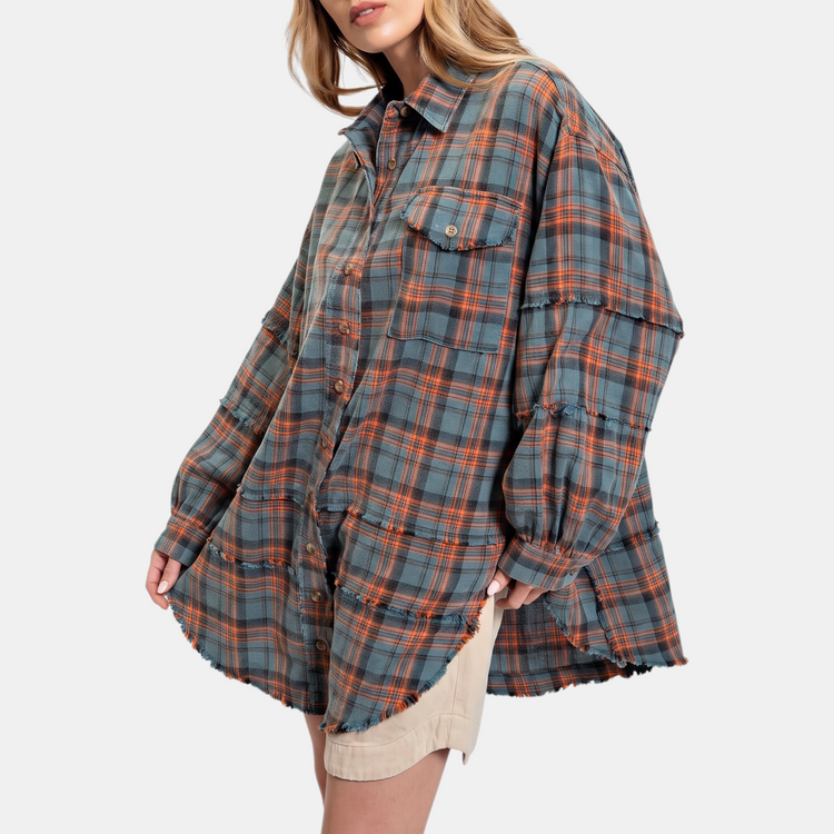 Mia | Oversized Flannel Shirt