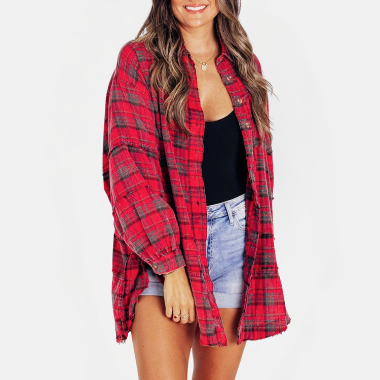 Mia | Oversized Flannel Shirt