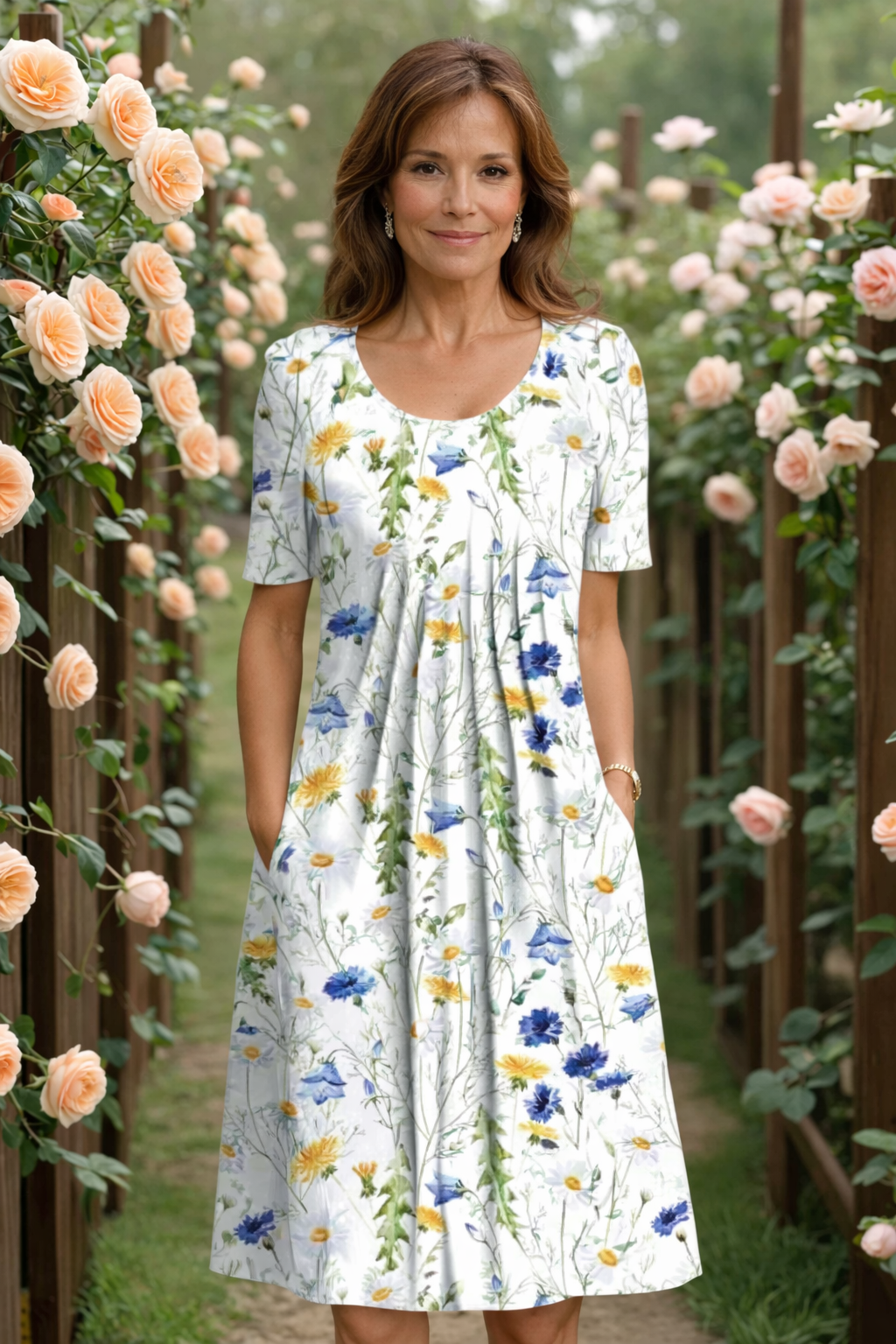 Marianne Elegant Floral Midi Dress