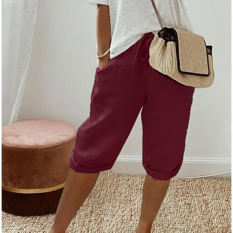 Janet | Linen Full Shorts